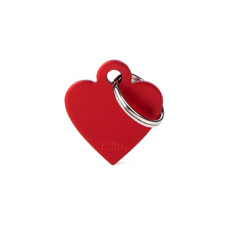 Penning Basic Heart Aluminium Rood - Small