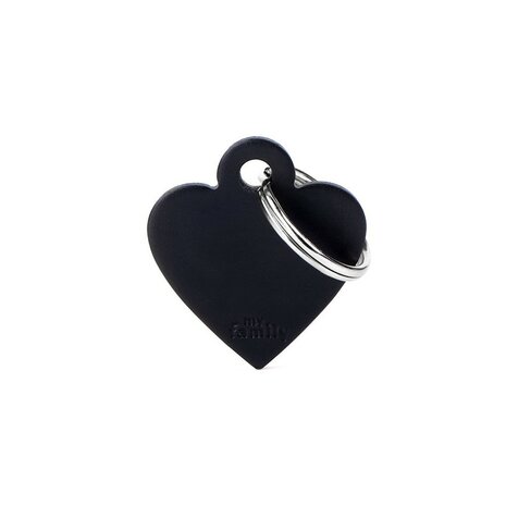 Penning Basic Heart Aluminium Zwart - Small