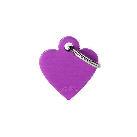 Penning Basic Heart Aluminium Paars - Small