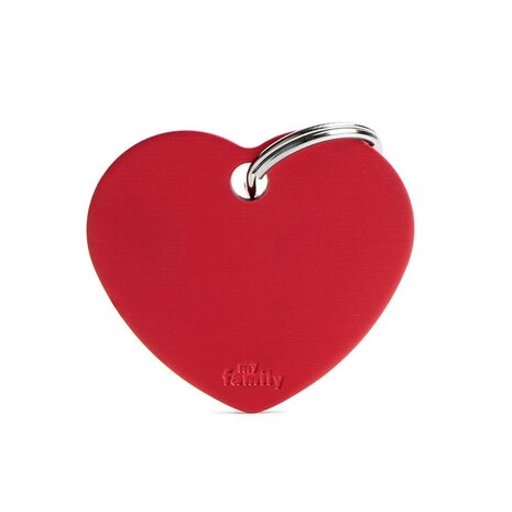 Penning Basic Heart Aluminium Rood - Large