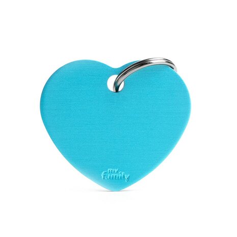 Penning Basic Heart Aluminium Blauw (licht) - Large