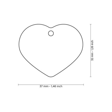 Penning Basic Heart Aluminium Paars - Large