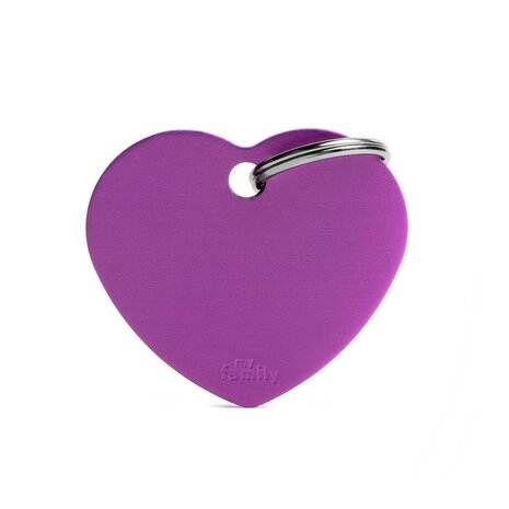 Penning Basic Heart Aluminium Paars - Large