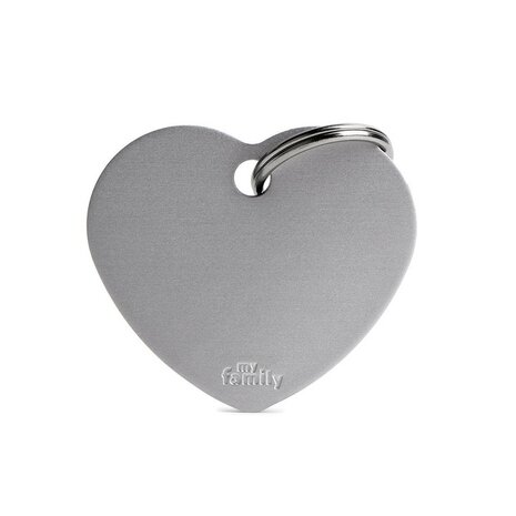 Penning Basic Heart Aluminium Grijs - Large