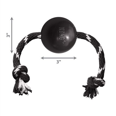 Kong extreme bal met touw zwart / wit