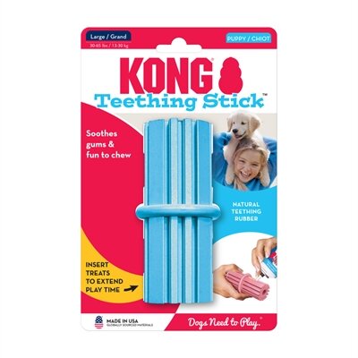 Kong puppy teething stick roze of lichtblauw assorti