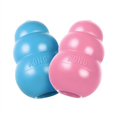Kong puppy kong rubber roze of lichtblauw assorti