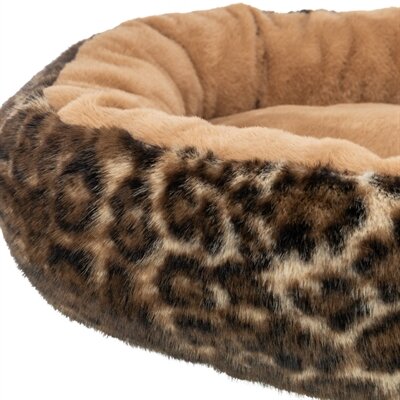 Trixie hondenmand leo soft rond pluche bruin / panterprint
