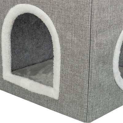 Trixie kattenmand / kattenhuis nora soft 2 verdriepingen lichtgrijs