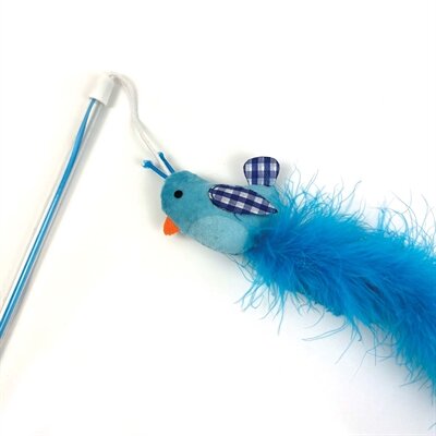 Happy pet tabby patch kattenhengel vogel blauw