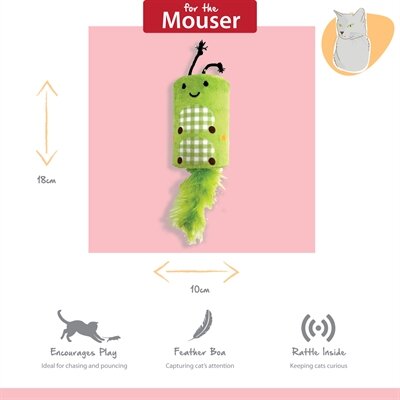 Happy pet tabby patch rups ratel en roller groen