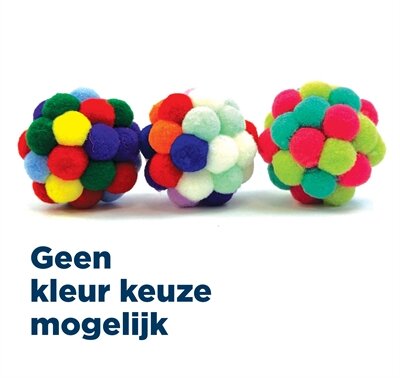 Happy pet tabby patch pom pom bal assorti