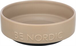 Trixie be nordic voerbak hond keramiek / rubber taupe