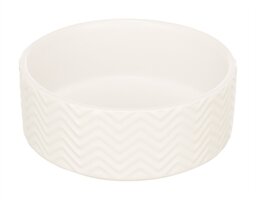 Trixie voerbak / drinkbak wave keramiek wit