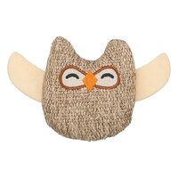 Trixie uil stof / pluche met kattenkruid / catnip beige